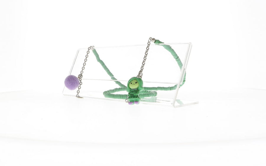 Fifi's World FK010 FIO KIDS VERDE ABACATE C/ BONECA E POMPOM LILAS