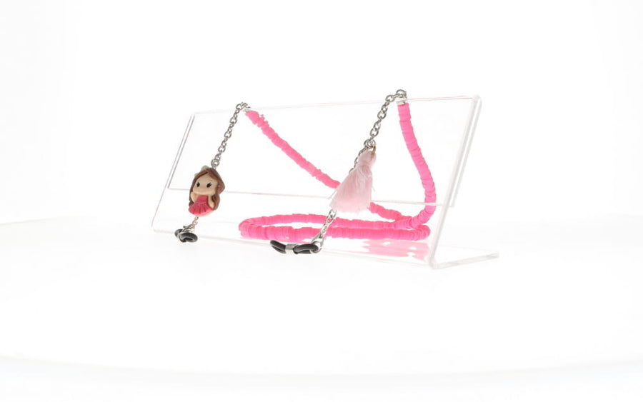 Fifi's World FK010 FIO KIDS ROSA CHOQUE C/ BONECA E POMPOM ROSA