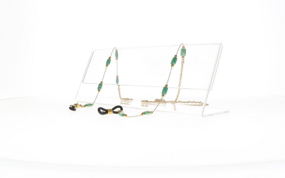 Fifi's World F EL 007 FIO CORRENTE DOURADO C/ PEDRAS VERDES