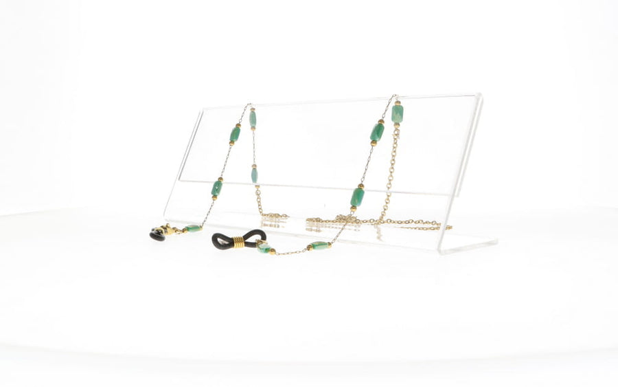 Fifi's World F EL 007 FIO CORRENTE DOURADO C/ PEDRAS VERDES