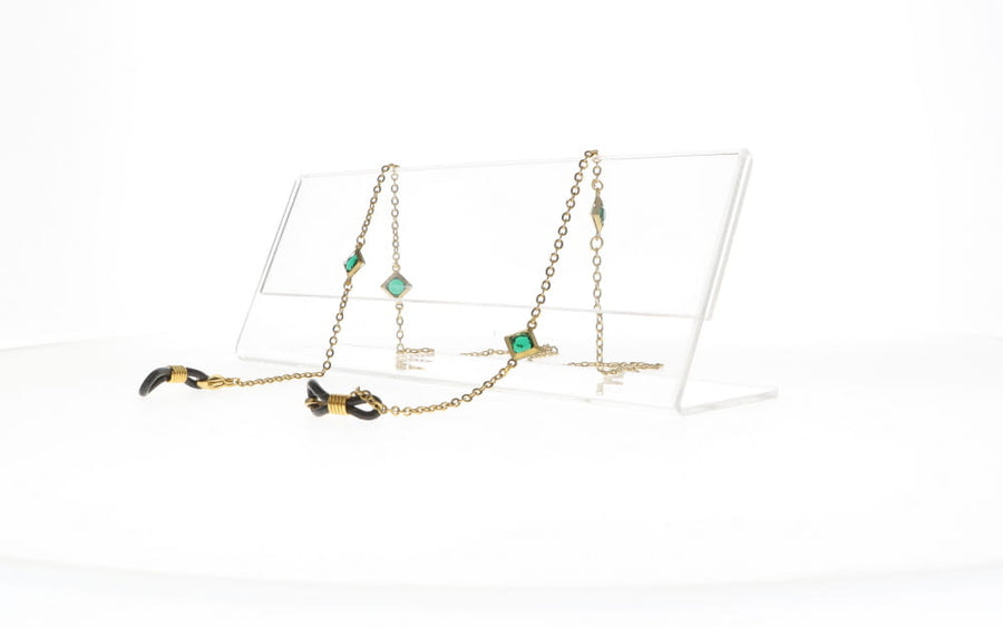Fifi's World FEL 010 FIO CORRENTE DOURADO LOSANGULOS VERDE